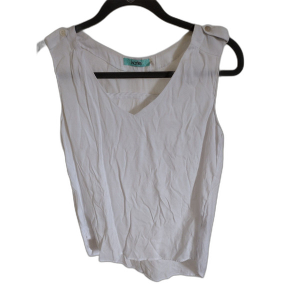 Karlie White V-Neck Sleeveless Blouse Sz Small - Picture 1 of 3